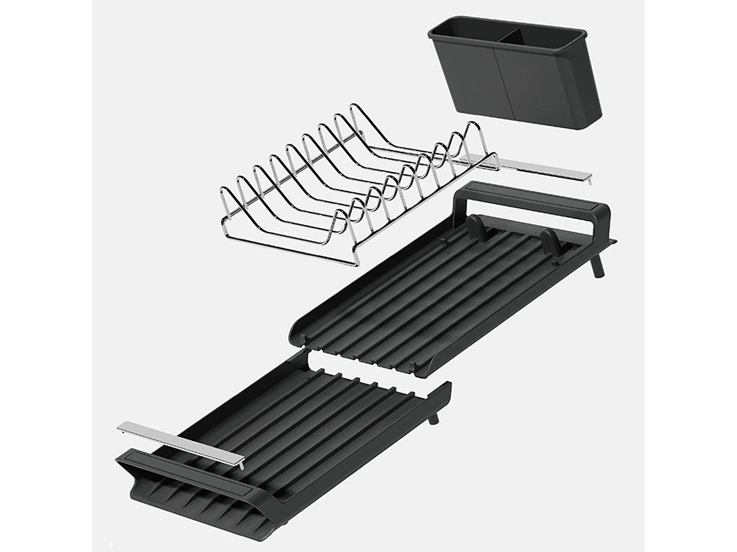 Menastyl - égouttoir à Vaisselle Extensible 28x20cm En Polypropylène Noir