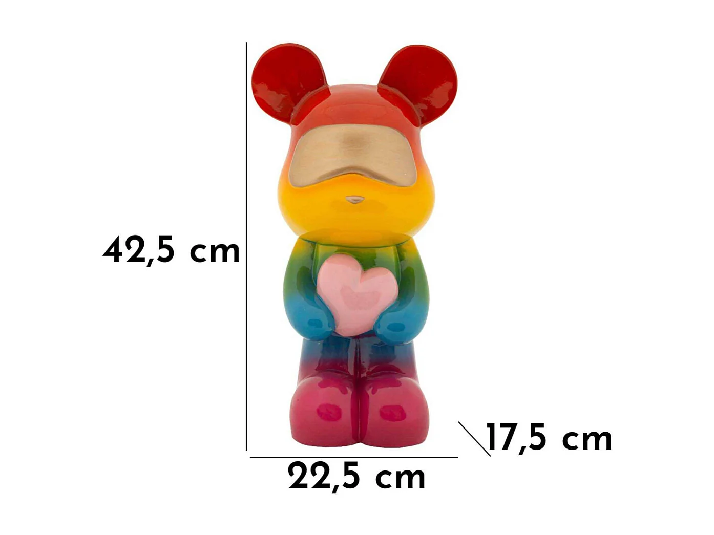 Statuette ourson en polyrésine Rainbow Modèle 1