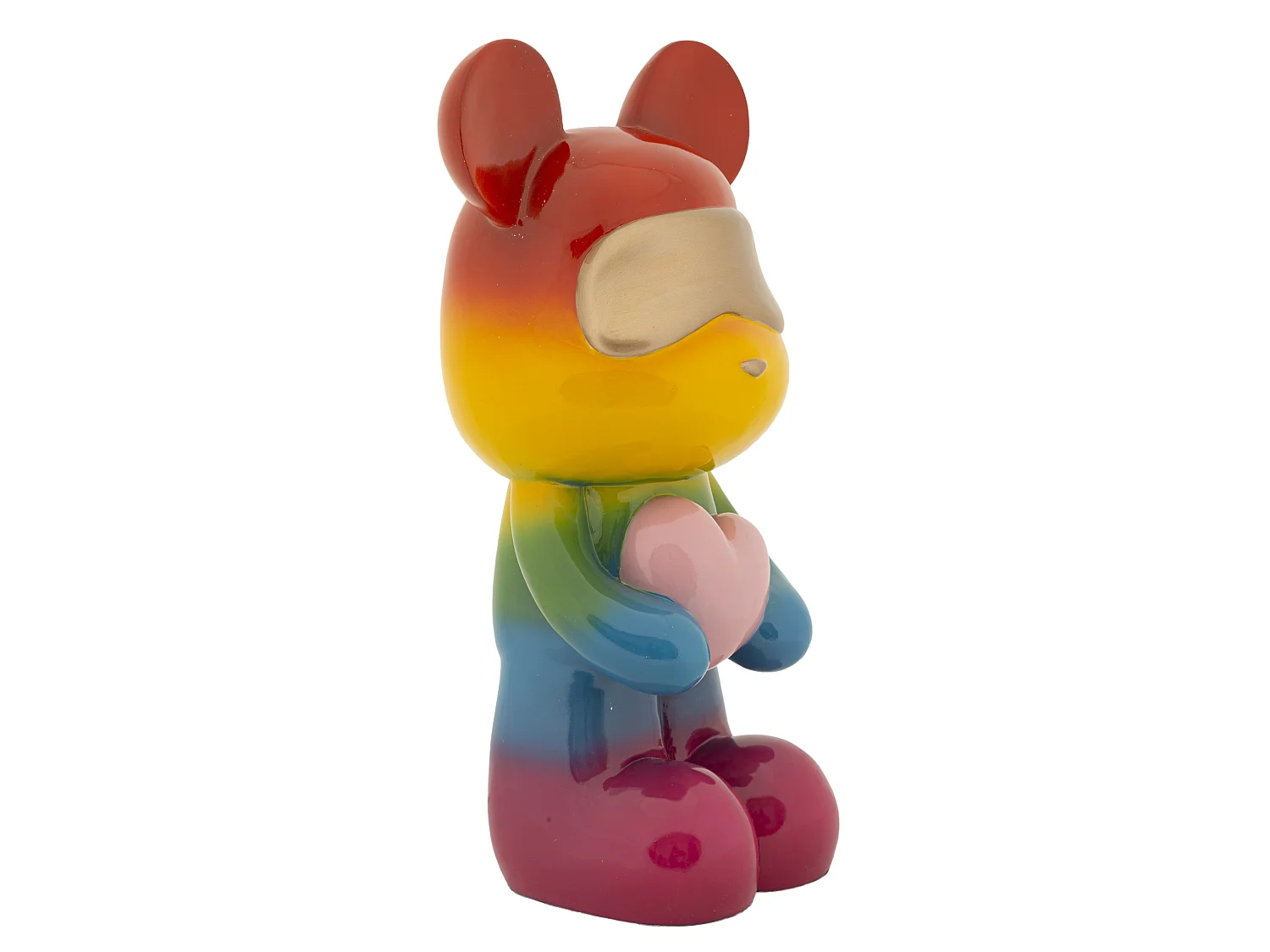 Veelkleurige teddybeerfiguur van hars, 22,50 x 17,5 x 42,5 cm
