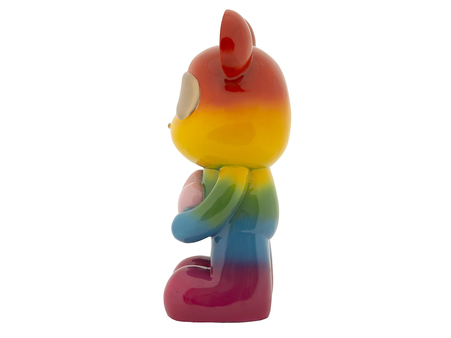 Veelkleurige teddybeerfiguur van hars, 22,50 x 17,5 x 42,5 cm