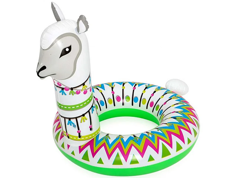 Bestway Alpaka Aufblasbarer Pool Float - 113cm x 109cm, 2 Luftkammern, Sicherheitsventile, Multicolor
