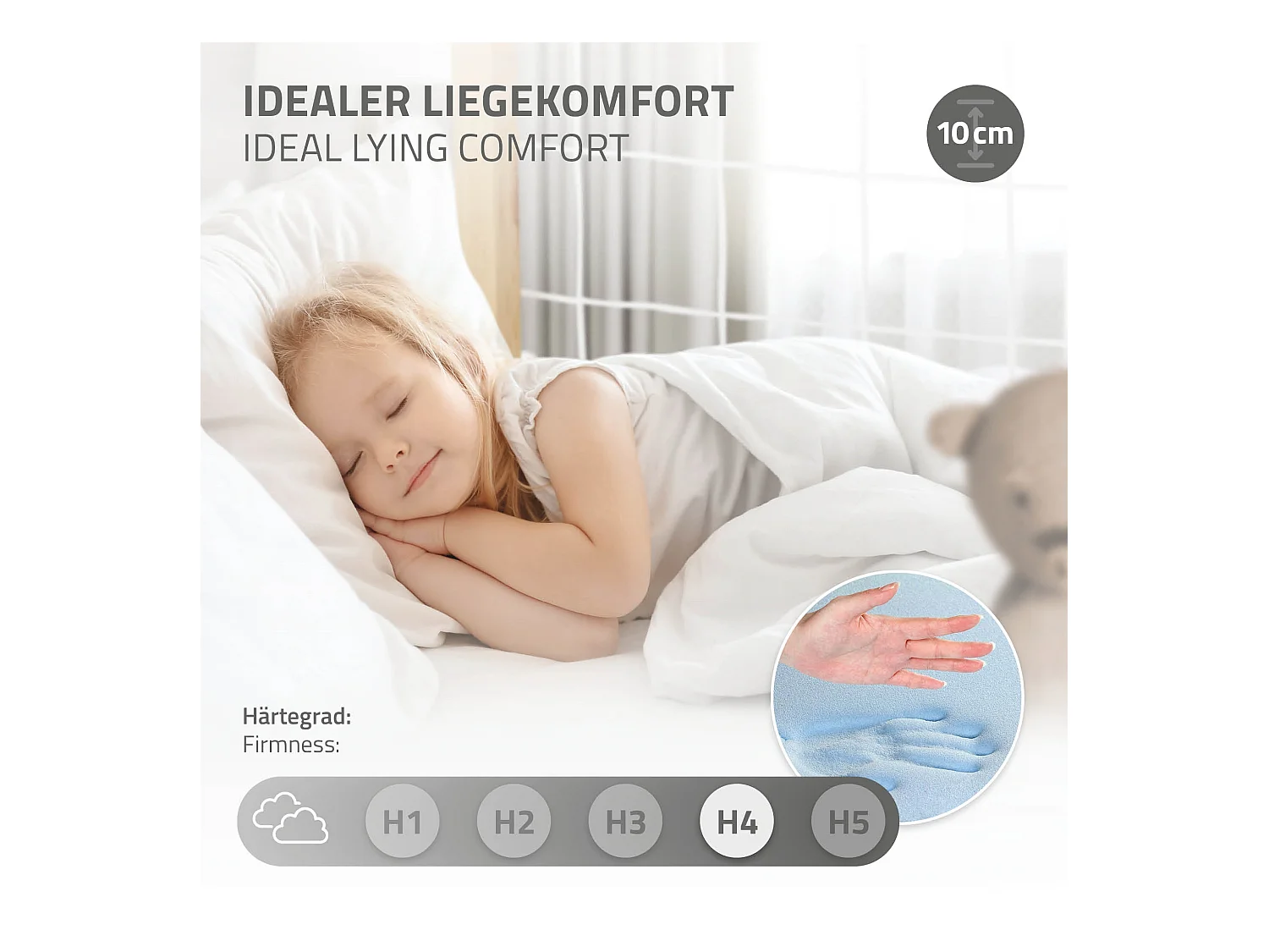 Lit d'enfant 70x140 cm avec matelas H10 cm en mousse cadre naturel en bois design football pin massif robuste avec sommier à lattes et filet de but