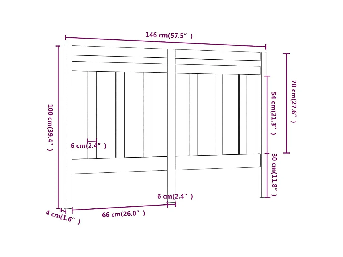 Tête de lit accessoire bois marron 146 x 4 x 100 cm TDL0203001