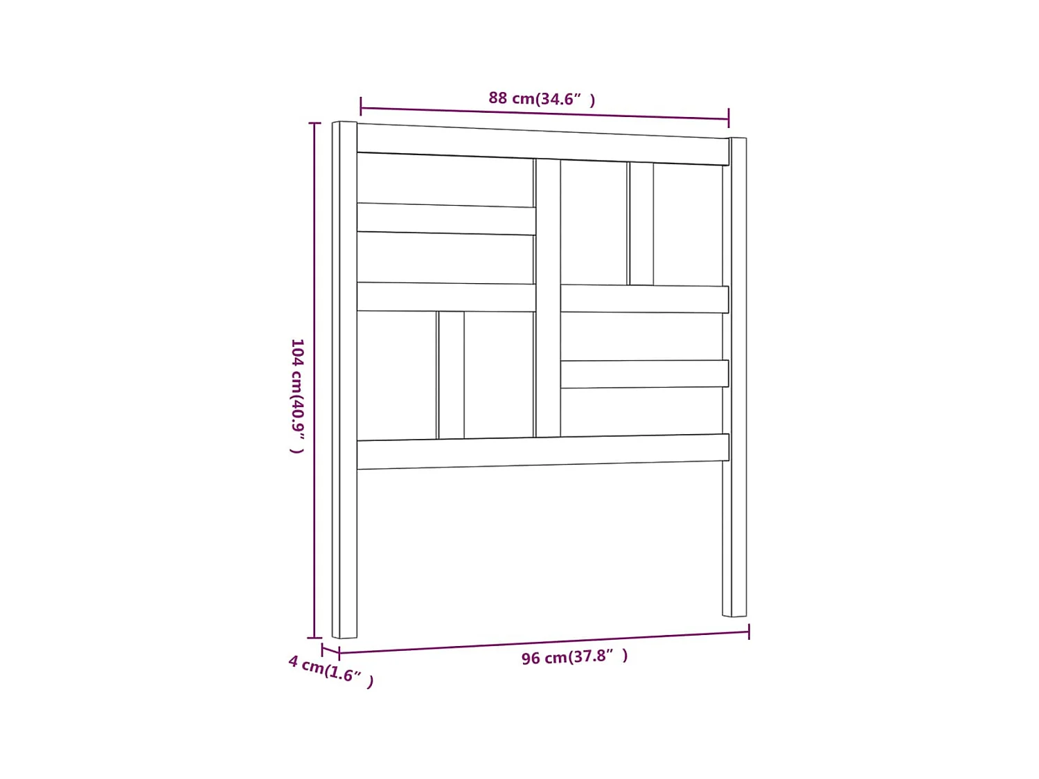 Tête de lit accessoire bois marron 96 x 4 x 104 cm TDL0202037