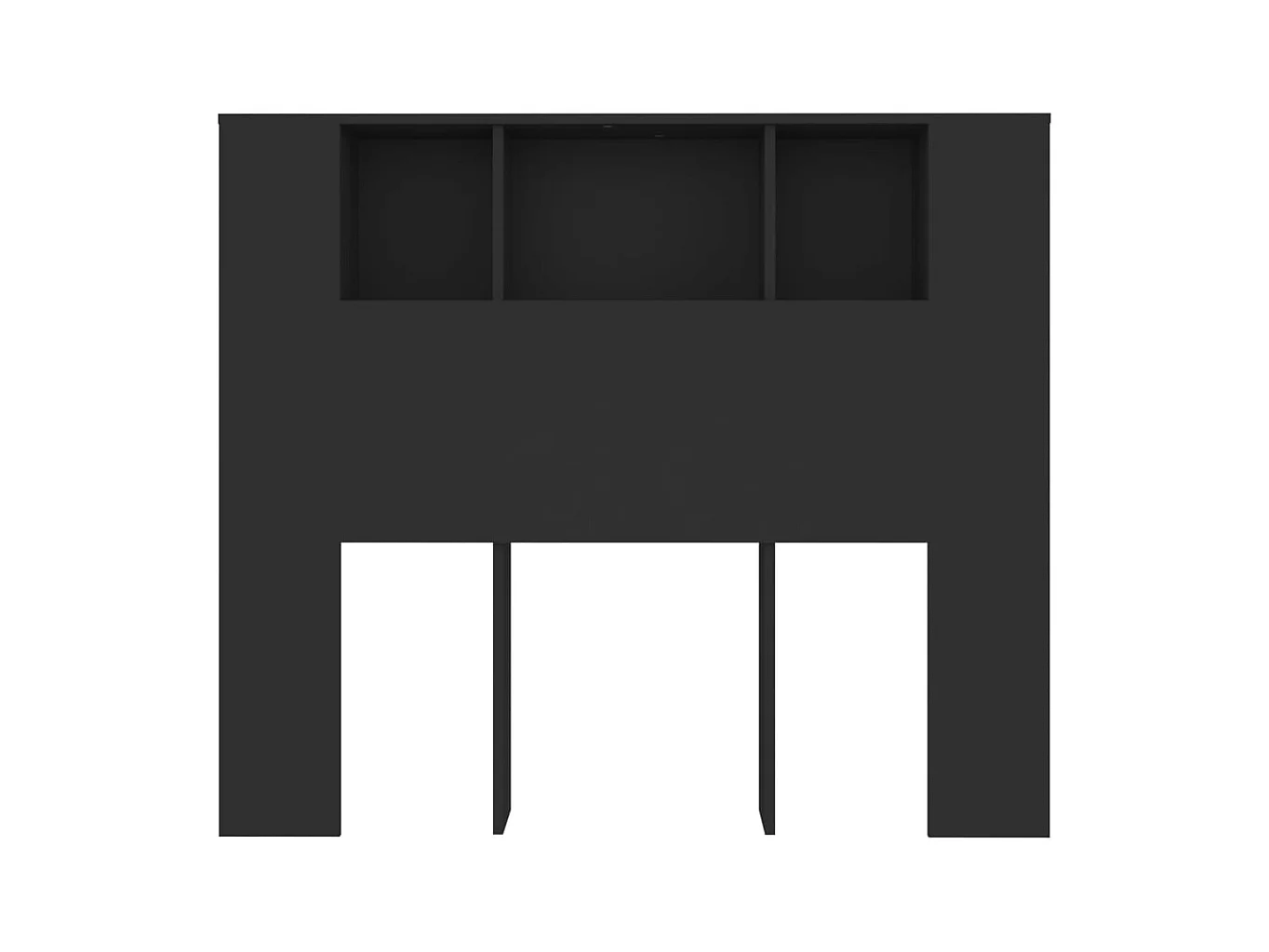 Tête de lit avec effet bois noire 120 x 18.5 x 104.5 cm TDL0200026