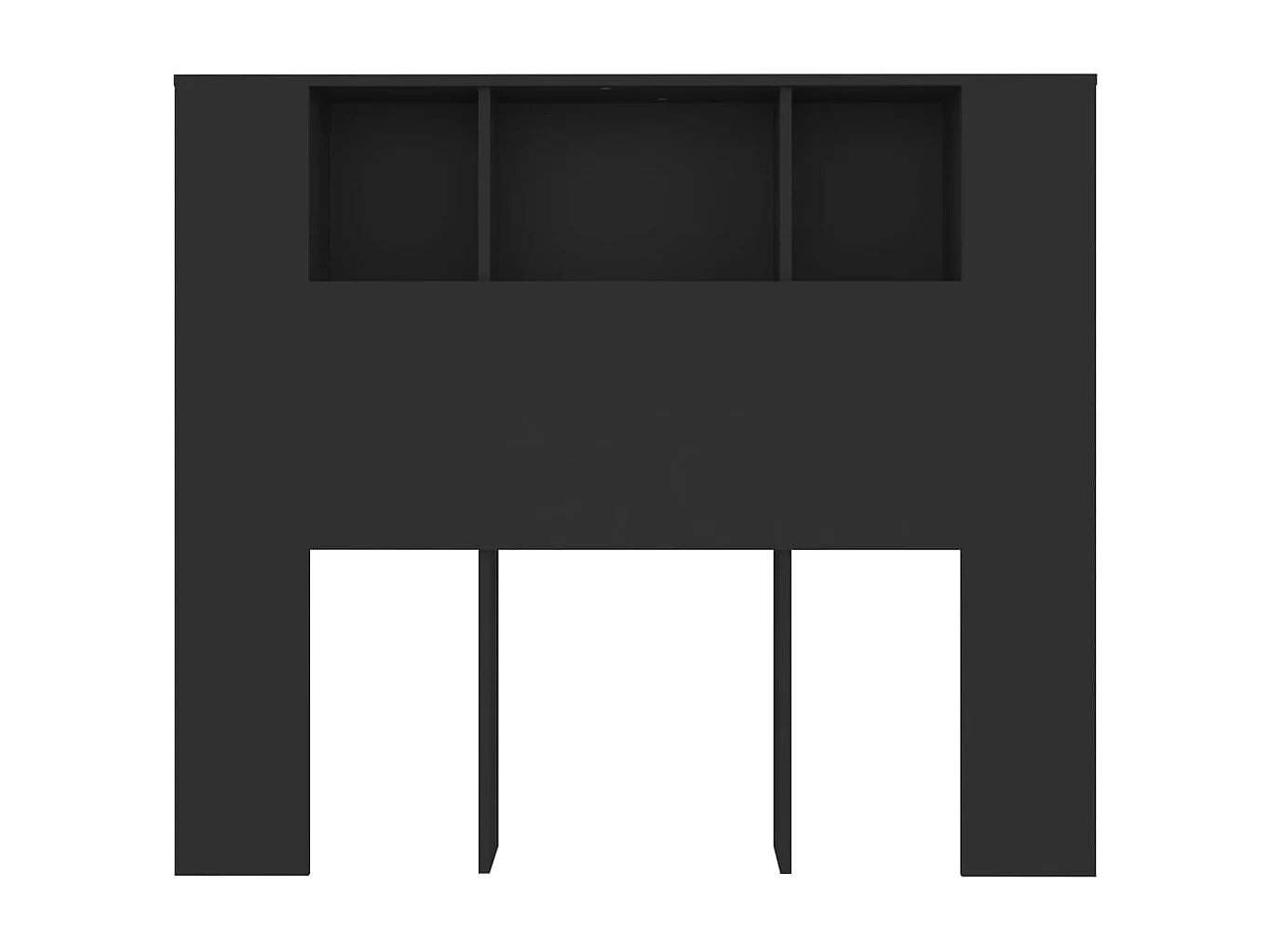 Tête de lit avec effet bois noire 120 x 18.5 x 104.5 cm TDL0200026