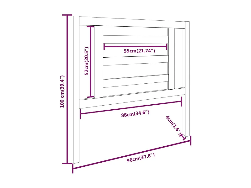 Tête de lit accessoire bois marron 96 x 4 x 100 cm TDL0202051