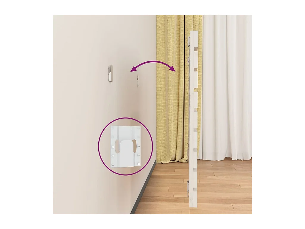 Tête de lit accessoire bois blanche 166 x 3 x 63 cm TDL0202707