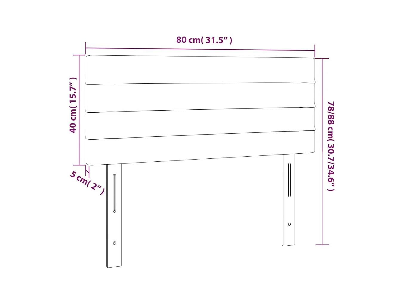Tête de lit accessoire tissu grise 80 x 5 x 78 cm TDL0201039