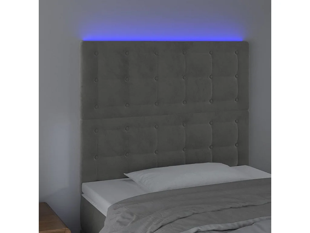 Tête de lit accessoire tissu grise 100 x 5 x 118 cm TDL0201460