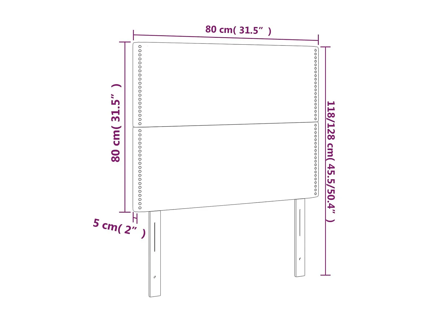 Tête de lit accessoire tissu grise 80 x 5 x 128 cm TDL0201047