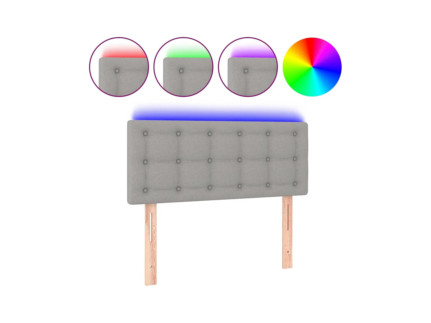 Tête de lit accessoire tissu grise 100 x 5 x 88 cm TDL0201452