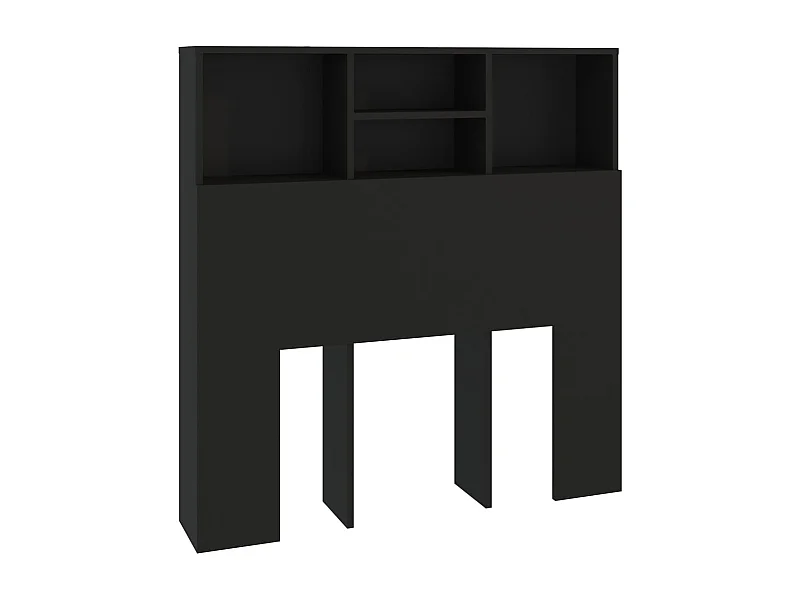 Tête de lit avec effet bois noire 100 x 19 x 103.5 cm TDL0200027