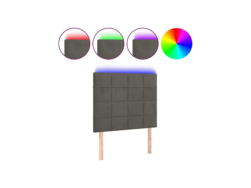 Tête de lit accessoire tissu grise 100 x 5 x 118 cm TDL0201206