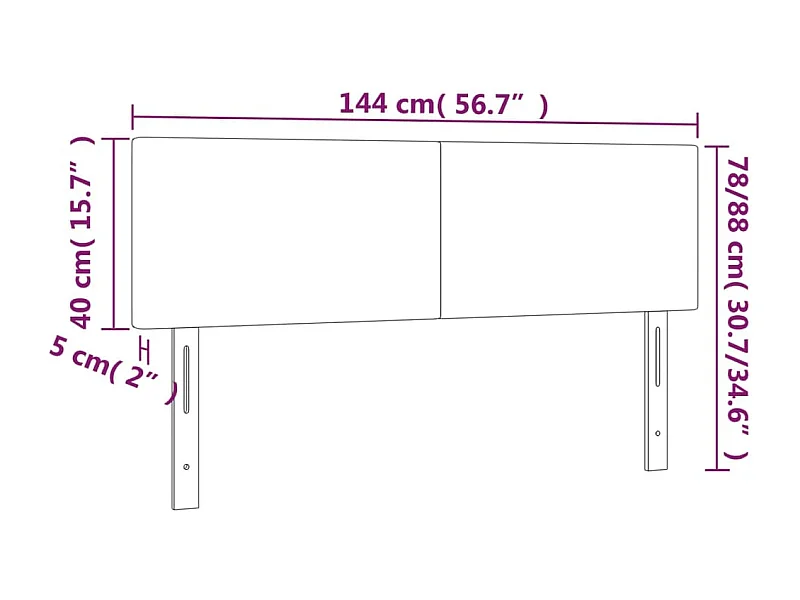 Tête de lit accessoire tissu grise 144 x 5 x 78 cm TDL0201399
