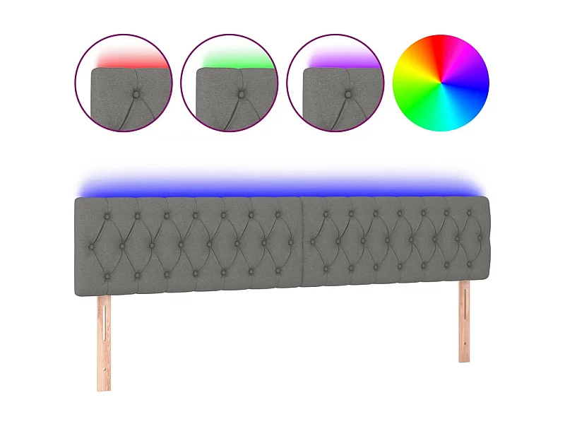 Tête de lit accessoire tissu grise 180 x 7 x 78 cm TDL0201098