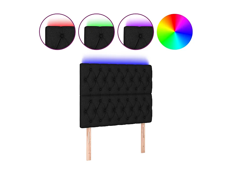 Tête de lit accessoire tissu noire 100 x 7 x 118 cm TDL0200746