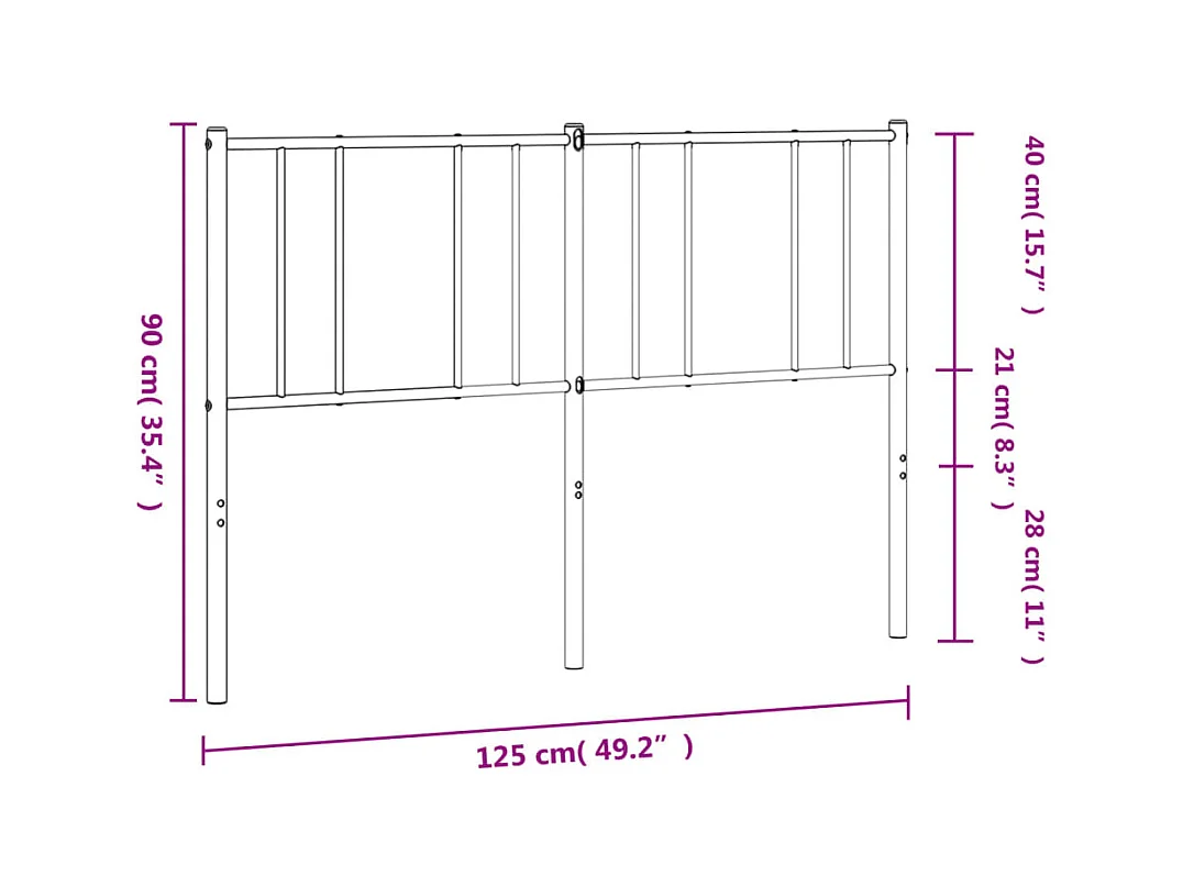 Tête de lit accessoire métal blanche 125 x 3 x 90 cm TDL0202483