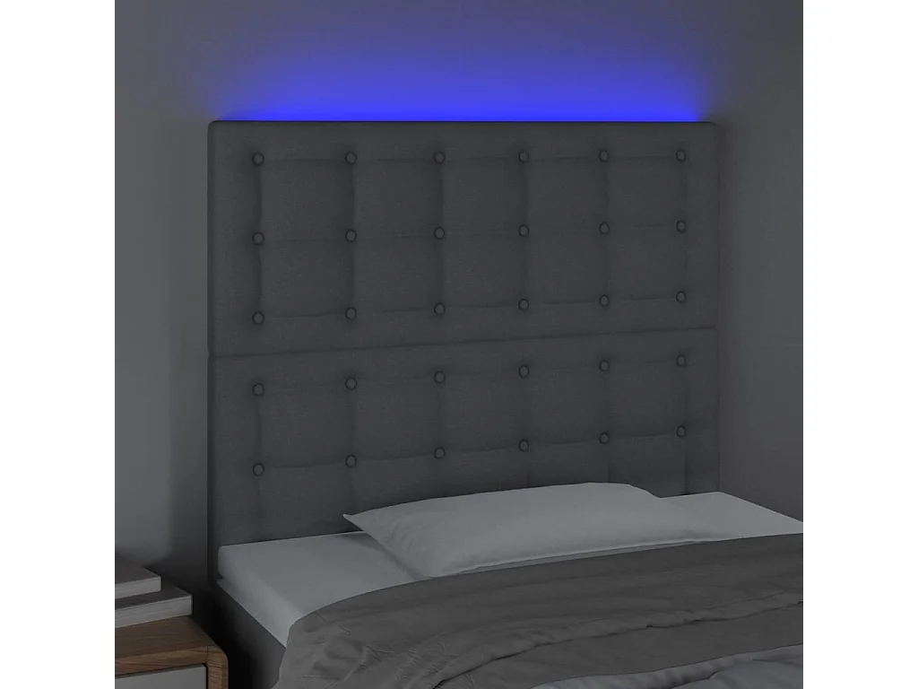 Tête de lit accessoire tissu grise 80 x 5 x 128 cm TDL0201283