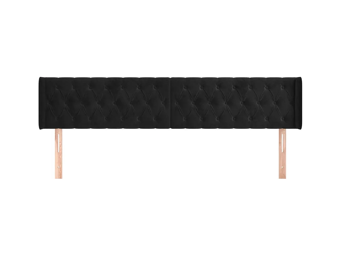 Tête de lit accessoire tissu noire 203 x 16 x 88 cm TDL0204490