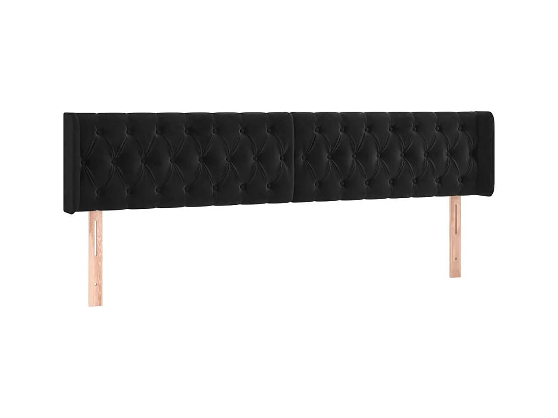 Tête de lit accessoire tissu noire 203 x 16 x 88 cm TDL0204490