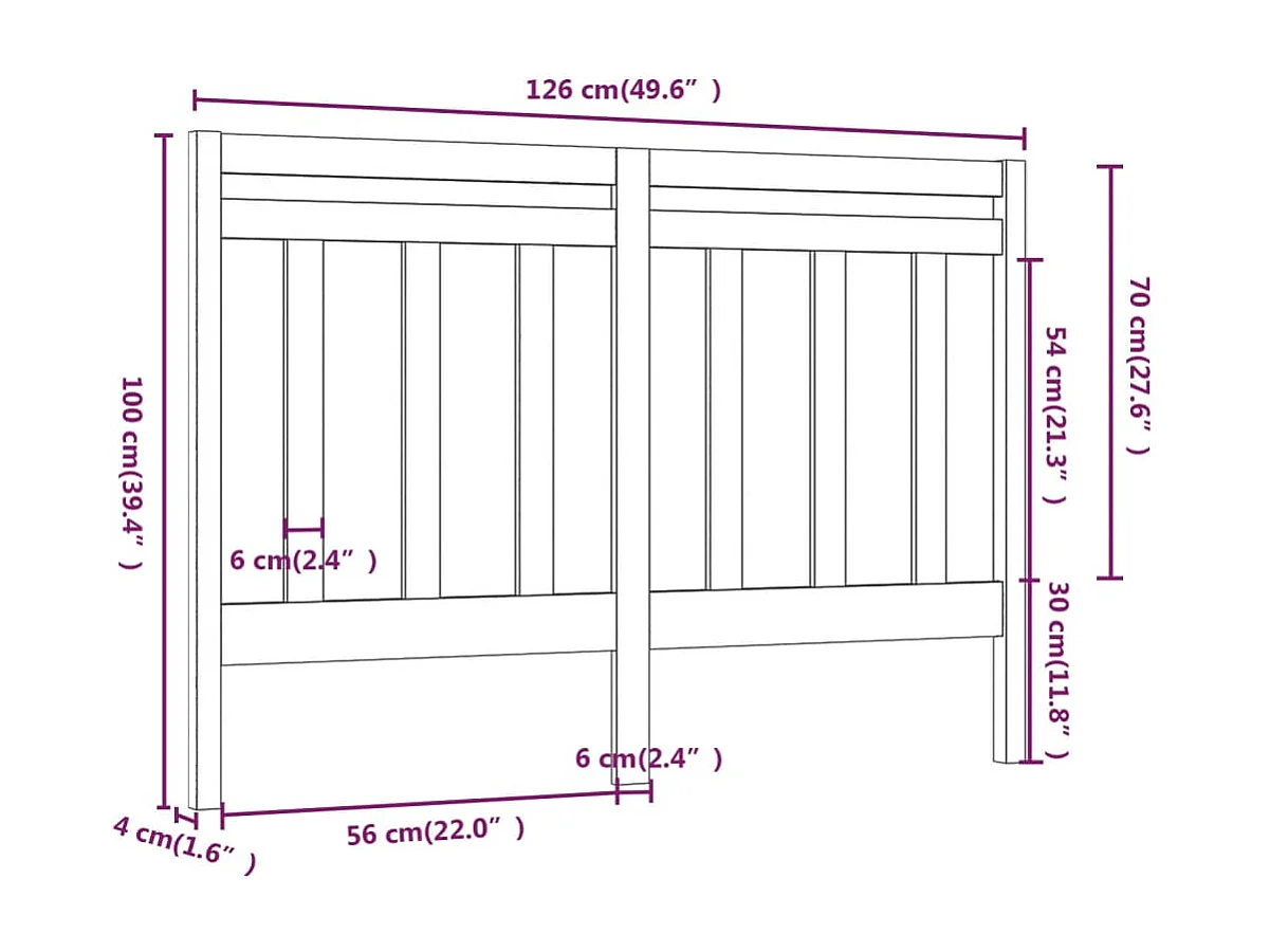 Tête de lit accessoire bois marron 126 x 4 x 100 cm TDL0202329
