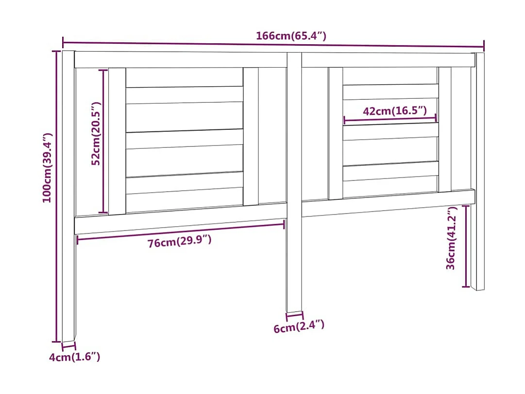 Tête de lit accessoire bois marron 166 x 4 x 100 cm TDL0206630