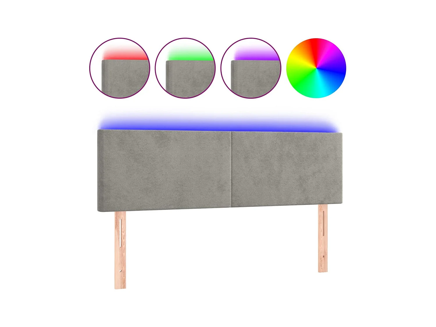 Tête de lit accessoire tissu grise 144 x 5 x 78 cm TDL0201398