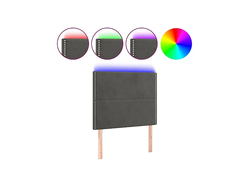 Tête de lit accessoire tissu grise 100 x 5 x 118 cm TDL0201204