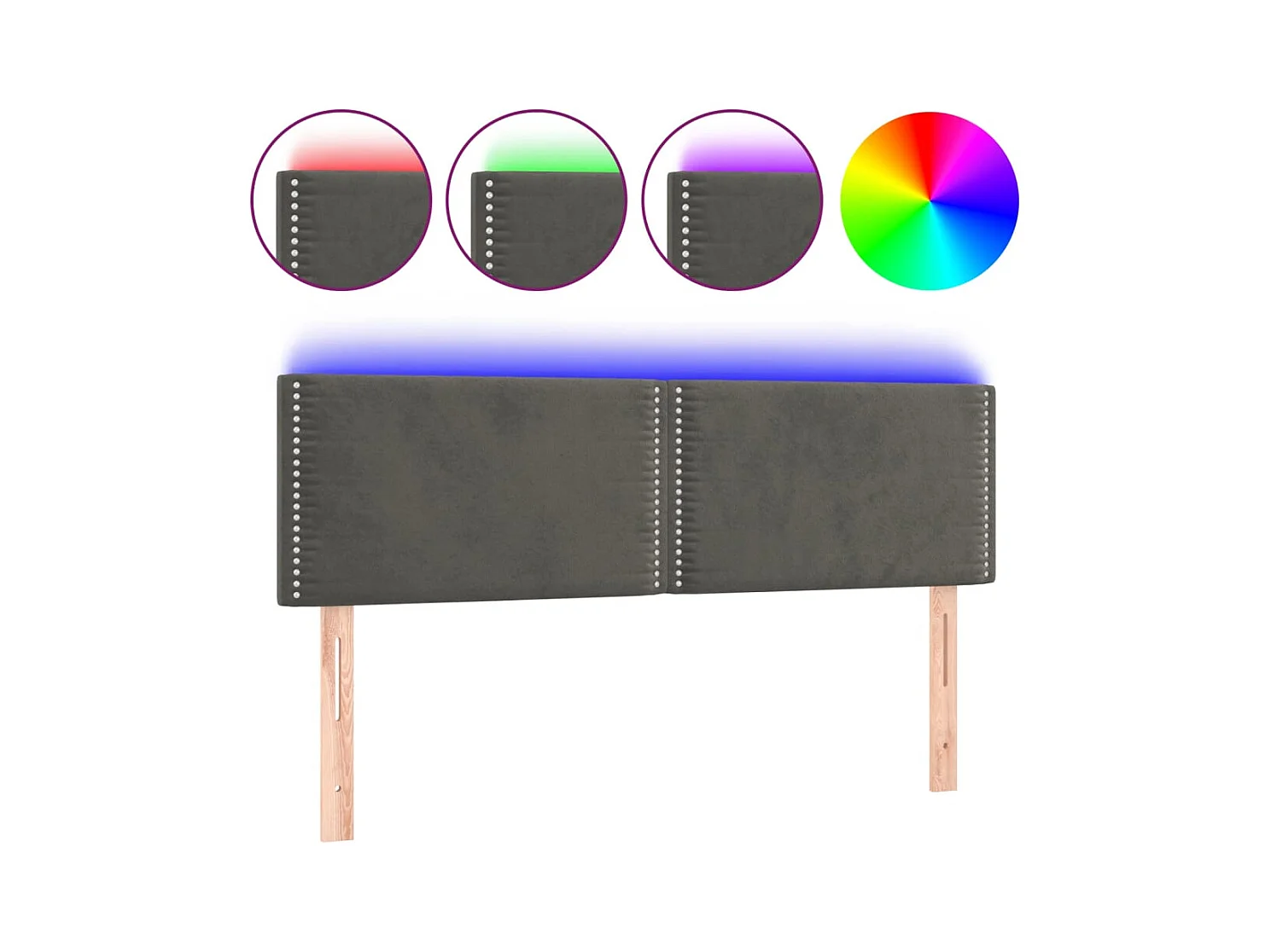 Tête de lit accessoire tissu grise 144 x 5 x 78 cm TDL0201149