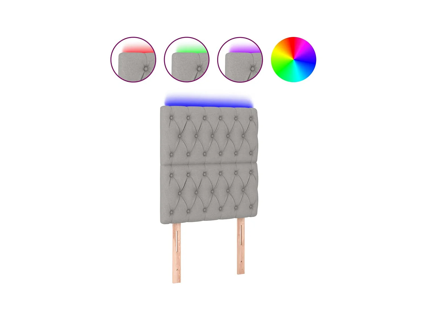 Tête de lit accessoire tissu grise 80 x 7 x 118 cm TDL0201264