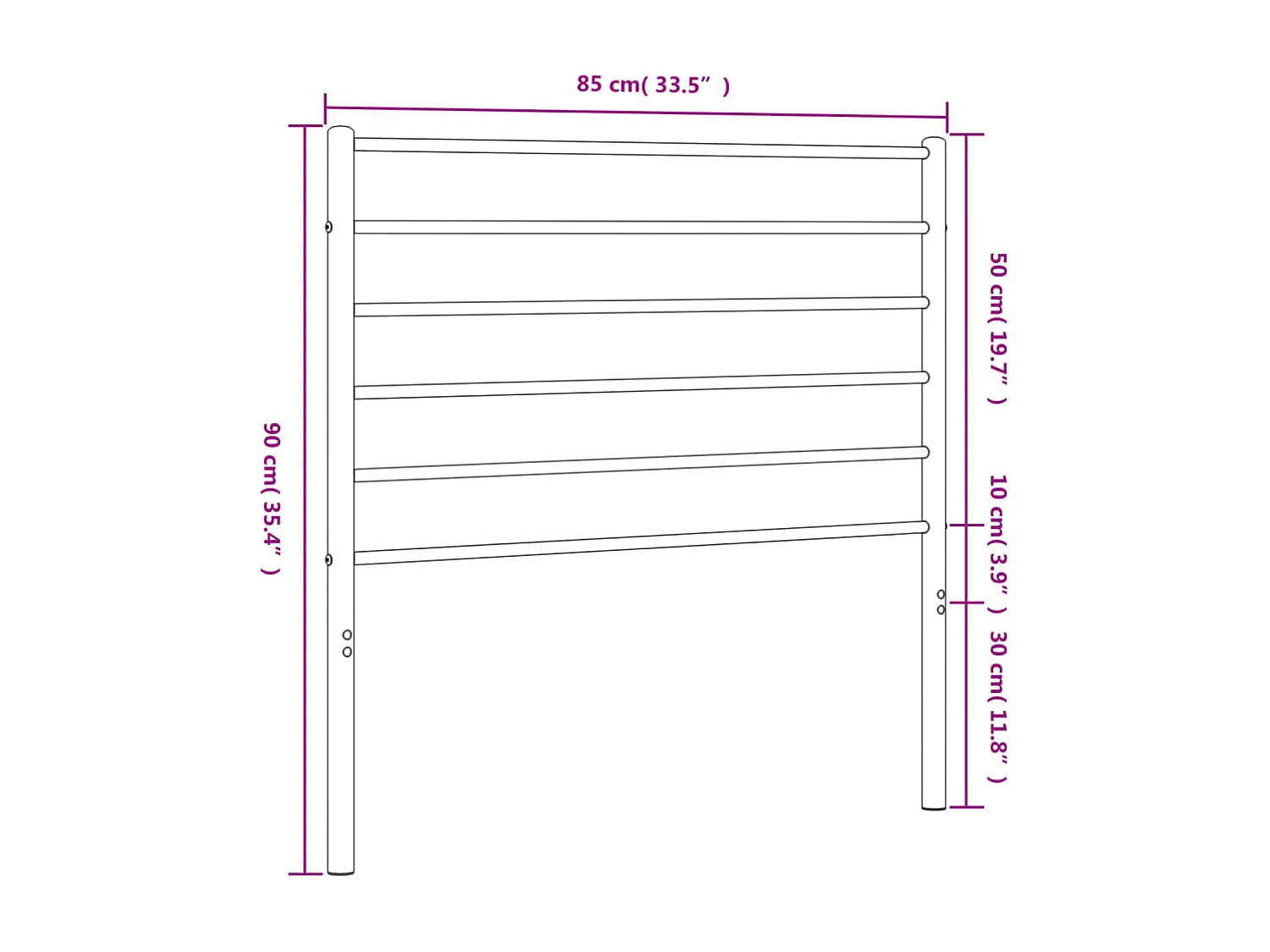 Tête de lit accessoire métal blanche 85 x 3 x 90 cm TDL0202457