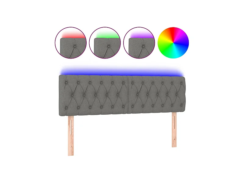 Tête de lit accessoire tissu grise 144 x 7 x 78 cm TDL0201144