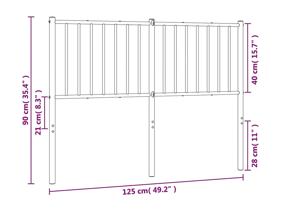 Tête de lit accessoire métal blanche 125 x 3 x 90 cm TDL0202485