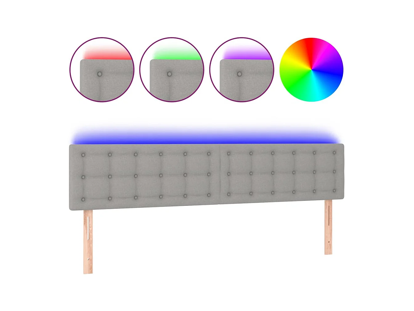 Tête de lit accessoire tissu grise 160 x 5 x 88 cm TDL0201365