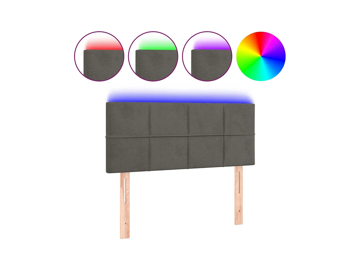 Tête de lit accessoire tissu grise 90 x 5 x 78 cm TDL0200992