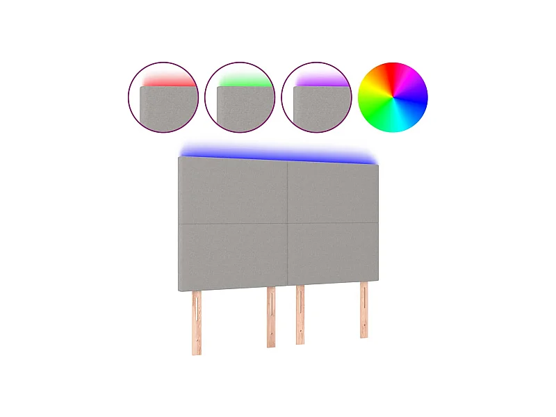 Tête de lit accessoire tissu grise 144 x 5 x 118 cm TDL0201411