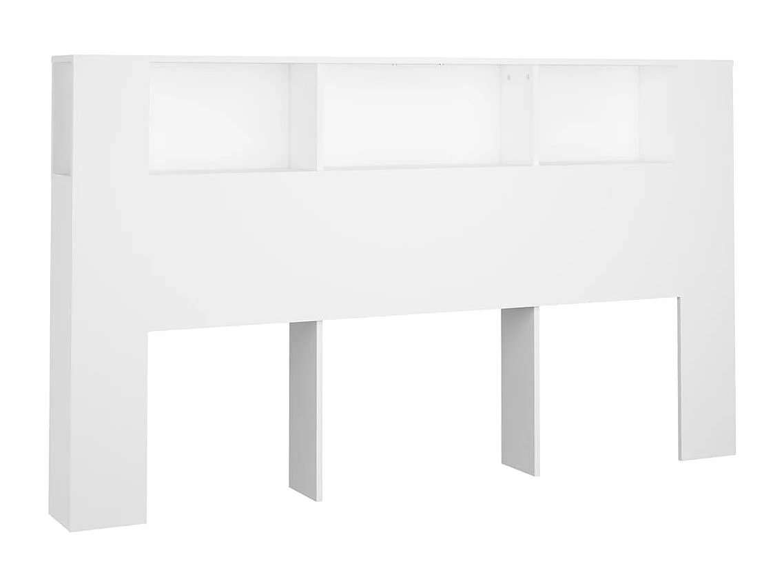 Tête de lit avec effet bois blanche 180 x 18.5 x 104.5 cm TDL0200104