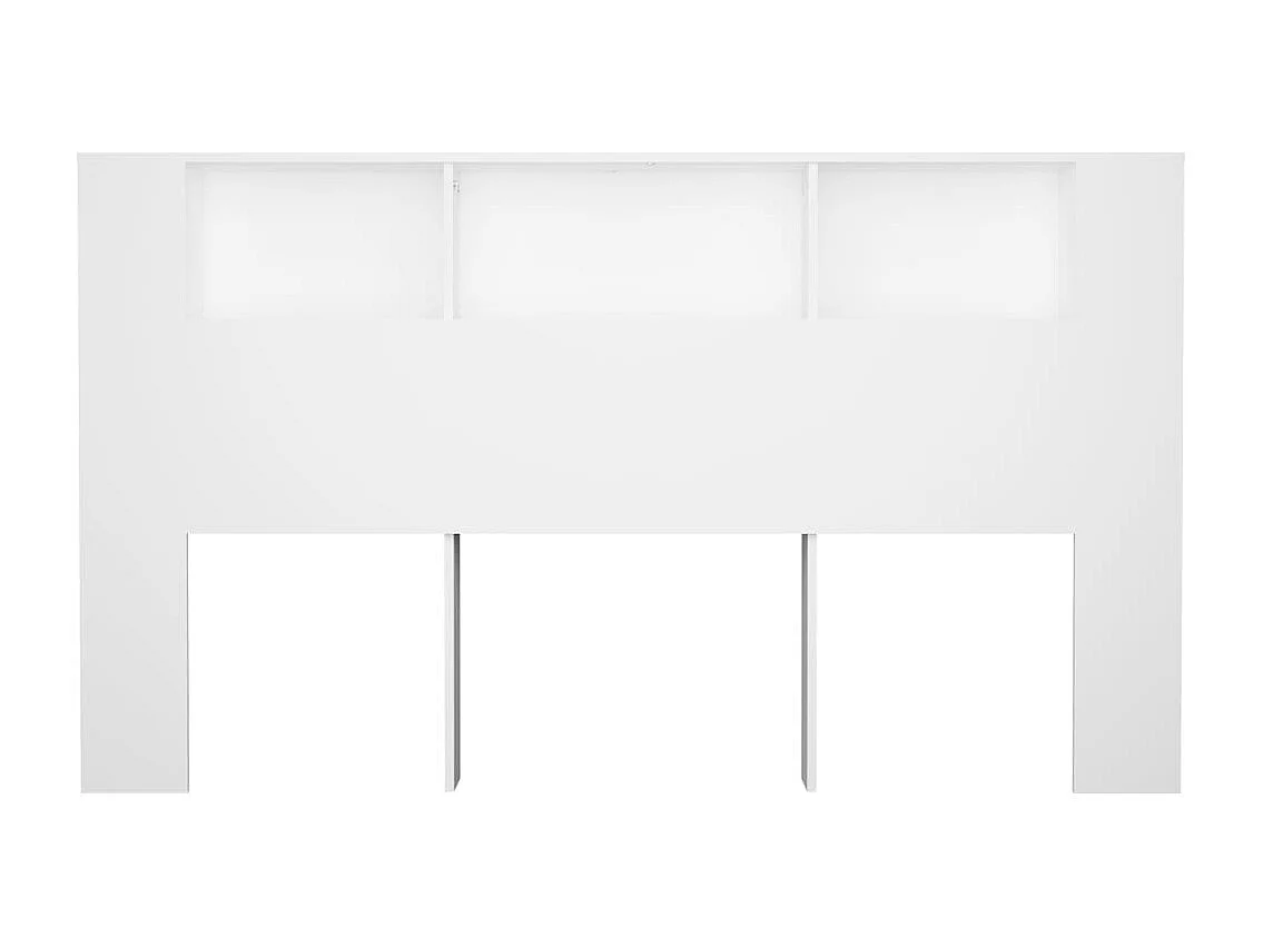 Tête de lit avec effet bois blanche 180 x 18.5 x 104.5 cm TDL0200104