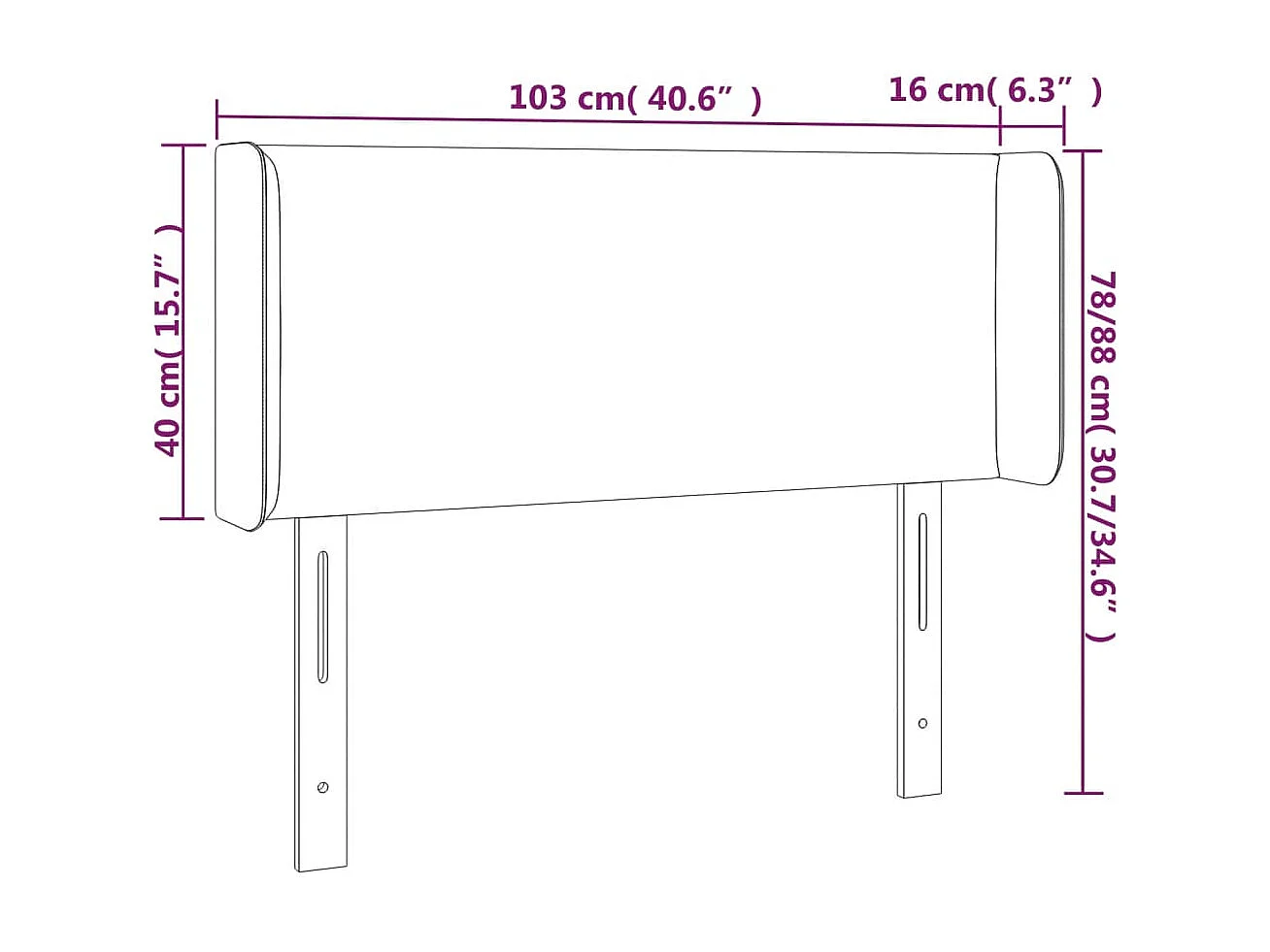 Tête de lit accessoire blanche 103 x 16 x 88 cm TDL0205799