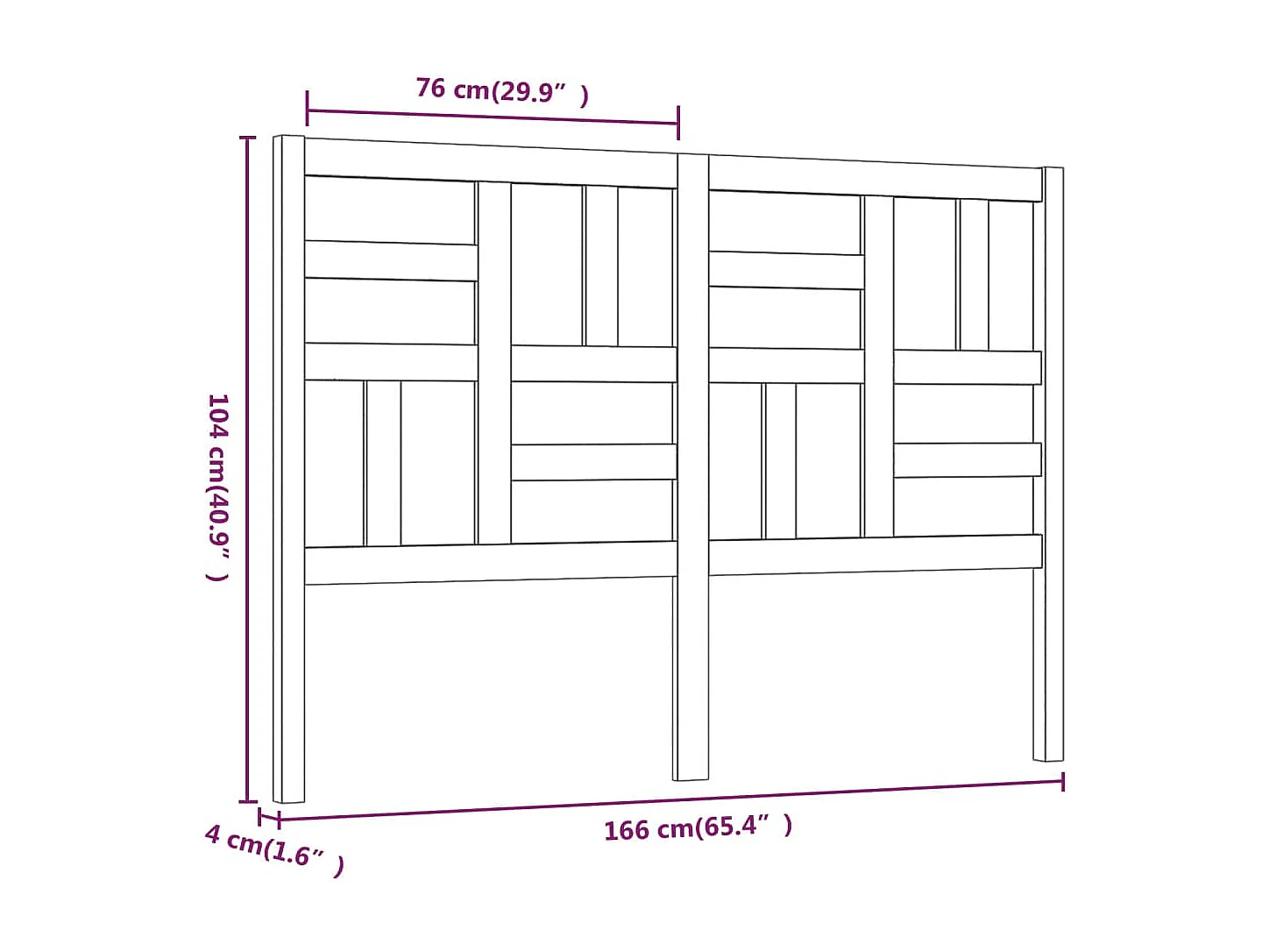 Tête de lit accessoire bois blanche 166 x 4 x 104 cm TDL0203781