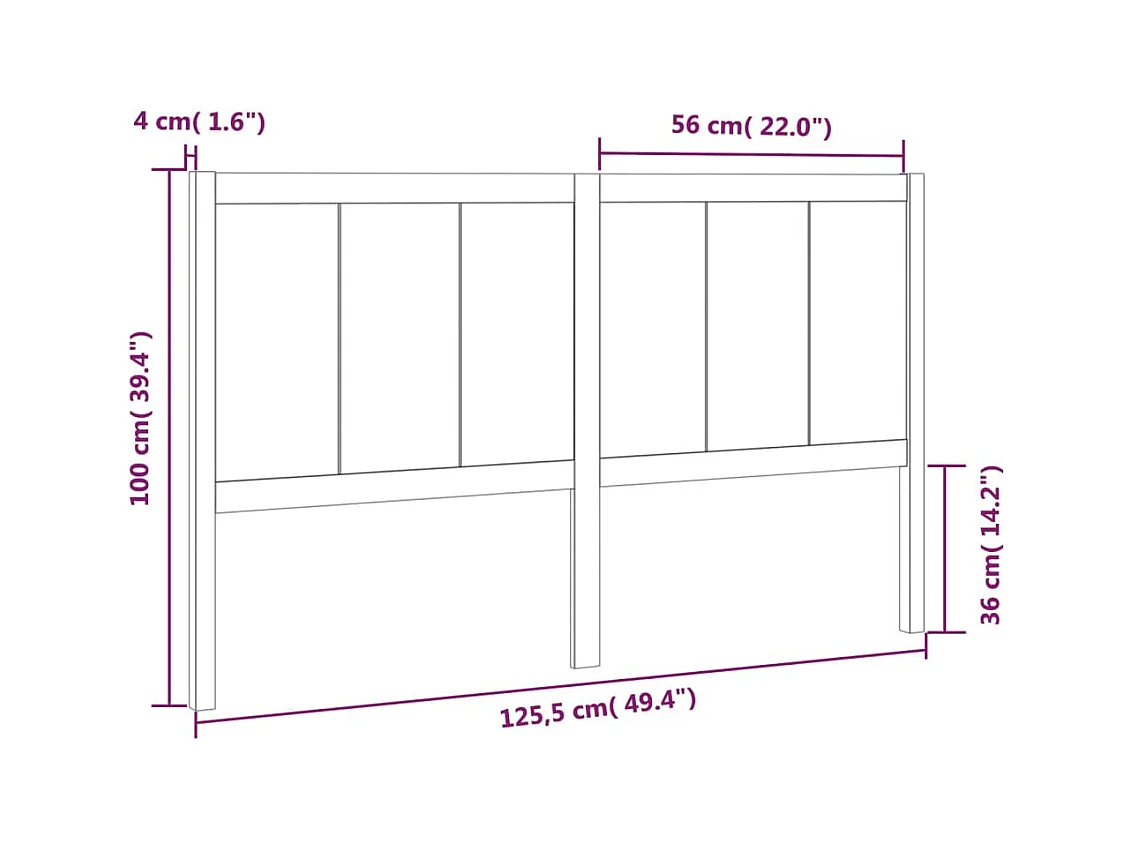 Tête de lit accessoire bois marron 125.5 x 4 x 100 cm TDL0202347