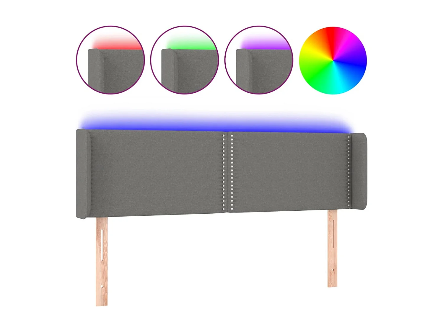 Tête de lit accessoire tissu grise 147 x 16 x 78 cm TDL0201134