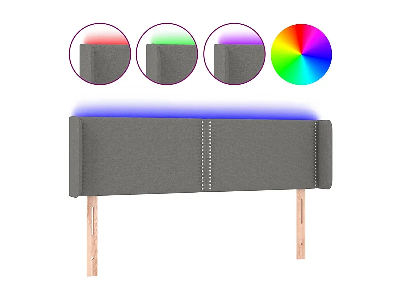 Tête de lit accessoire tissu grise 147 x 16 x 78 cm TDL0201134