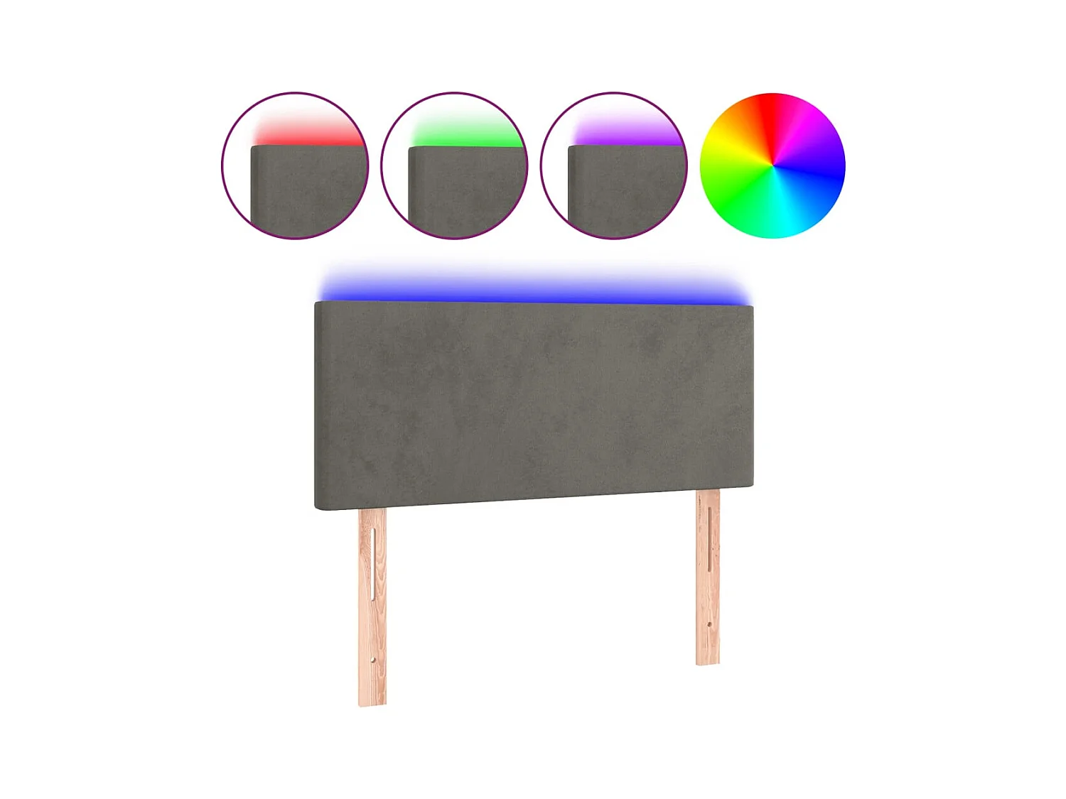 Tête de lit accessoire tissu grise 90 x 5 x 78 cm TDL0200994