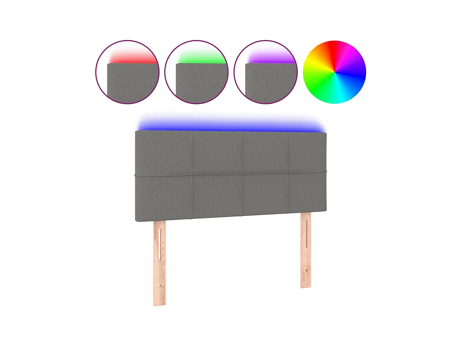 Tête de lit accessoire tissu grise 80 x 5 x 78 cm TDL0201038