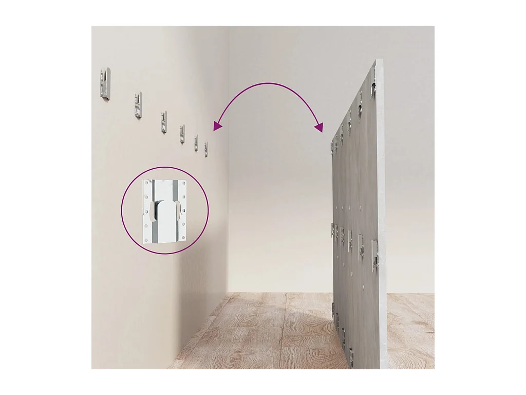 Tête de lit accessoire effet bois grise 200 x 1.5 x 80 cm TDL0203236