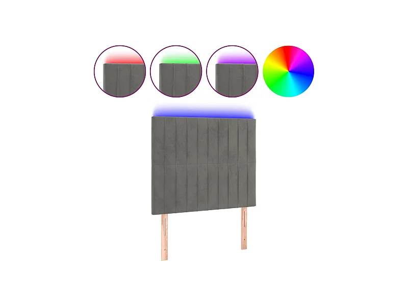 Tête de lit accessoire tissu grise 100 x 5 x 118 cm TDL0201455