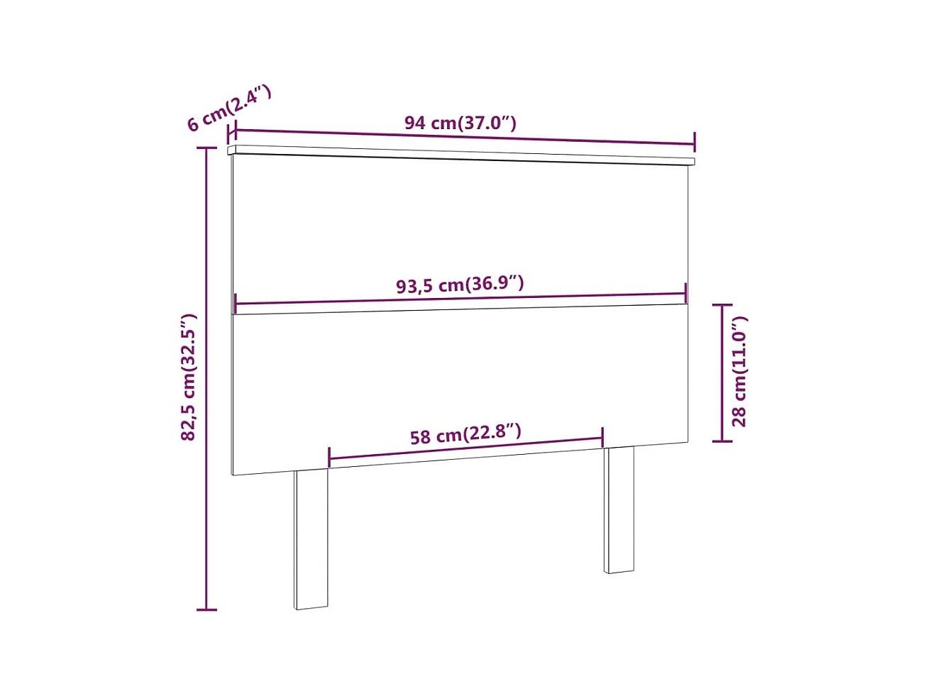 Tête de lit accessoire bois marron 94 x 6 x 82.5 cm TDL0202826
