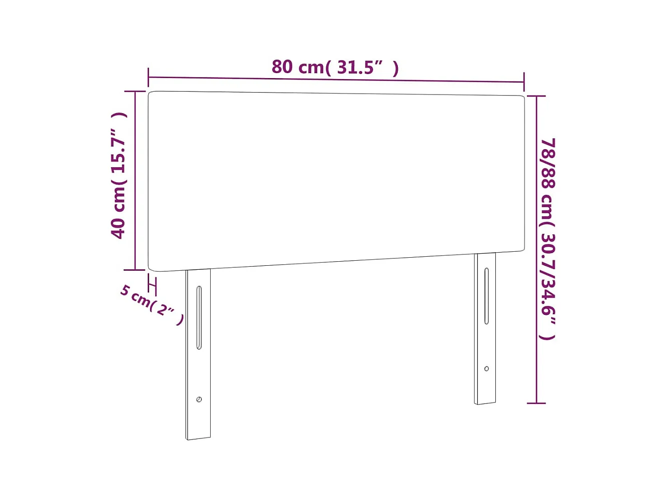 Tête de lit accessoire noire 80 x 5 x 78 cm TDL0200589